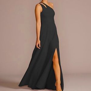 CELEBRATE DB STUDIO
chiffon one-shoulder cutout bridesmaid dress STYLE# F20458